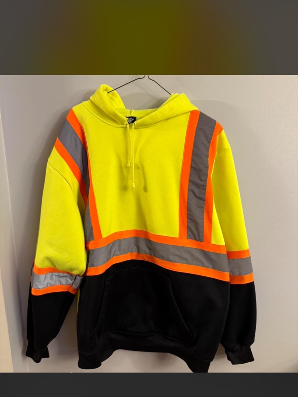 Golden Elephant High Visibility Reflective Safety Hoodie Neon Yellow Workwear